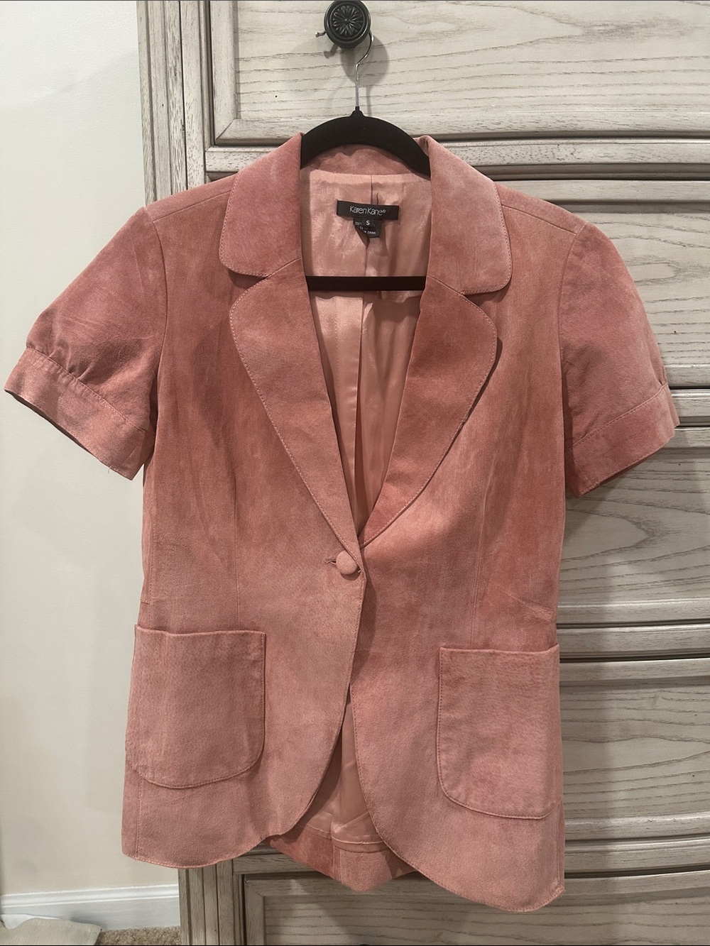 Vintage Karen Kane Rose Suede Short-Sleeve Blazer
